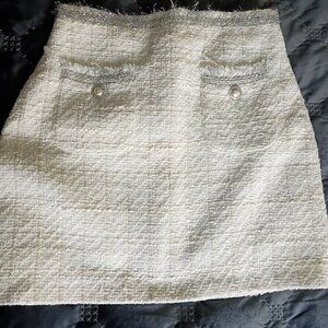 NWOT Tweed mini skirt w/pearls